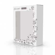 Подарункова коробка для рушників 2-ка Premium з віконцем 280х100х345 мм